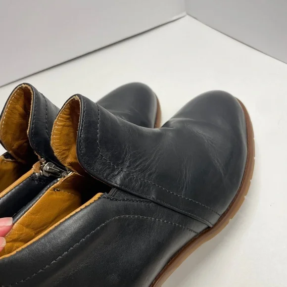 Xena Black Leather Steel-toe Shoes Size 10.5 - Picture 11 of 11